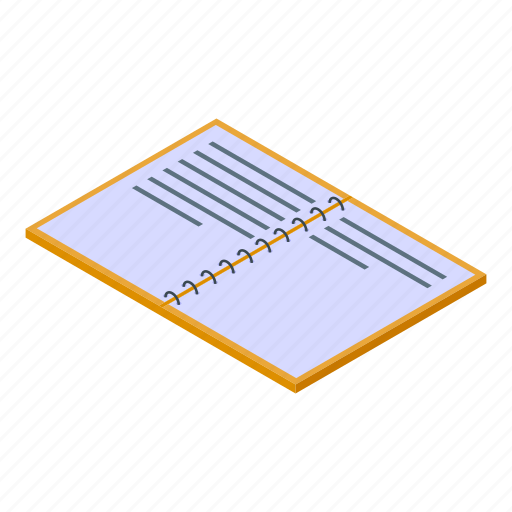 Writing, notebook, isometric icon - Download on Iconfinder