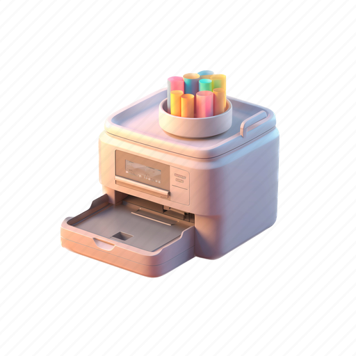 Printer, printing, paper, document, machine, computer, print 3D illustration - Download on Iconfinder