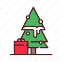 christmas, christmas tree, decoration, gift box, pine, tree, xmas