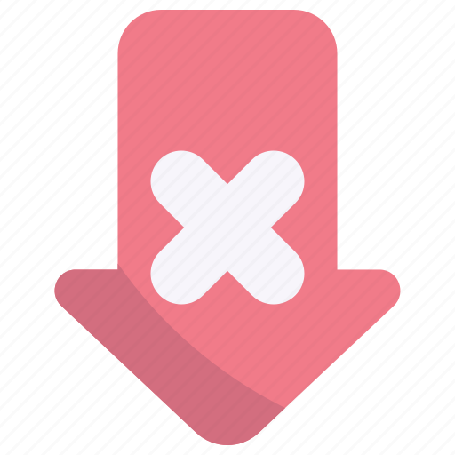 Arrow, cancel, remove, down, cross, delete icon - Download on Iconfinder