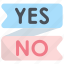 banner, yes, no, message, ribbon 