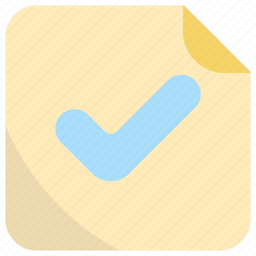 Sticky, note, sticky note, check, done, yes icon - Download on Iconfinder