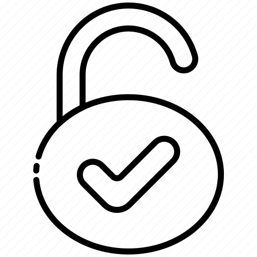 Lock, unlock, security, padlock, check icon - Download on Iconfinder