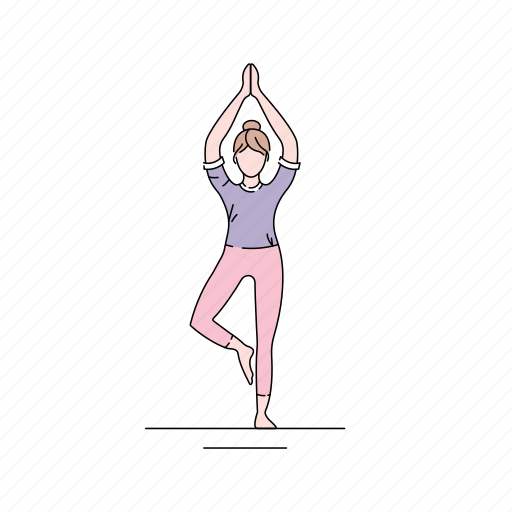 Asana, body, female, meditation, pose, tree, yoga icon - Download on Iconfinder