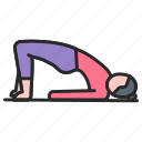 yoga, excercise, physical, activity, pose, woman, fitness, bridge, bridging