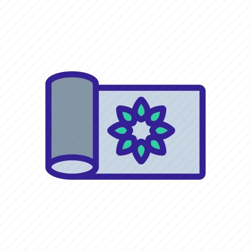 Accessory, exercising, flower, mat, mattress, rolled, yoga icon - Download on Iconfinder