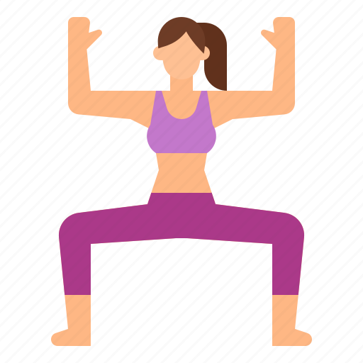 Exercise, goddess, konasana, pose, utkata, yoga icon - Download on Iconfinder