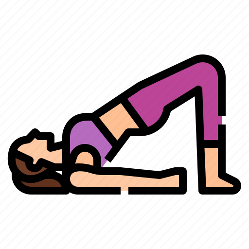 Bandha, bridge, exercise, pose, sarvangasana, setu, yoga icon - Download on Iconfinder