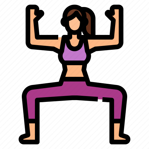 Exercise, goddess, konasana, pose, utkata, yoga icon - Download on Iconfinder