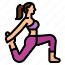 exercise, low, lunge, pose, variation, yoga
