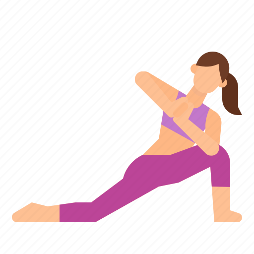Exercise, low, lunge, pose, revolved, yoga icon - Download on Iconfinder