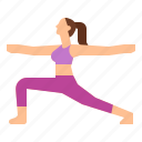 exercise, pose, urdhva, virabhadrasana, warrior2, yoga