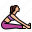 bend, exercise, forward, paschimottanasana, pose, seated, yoga 