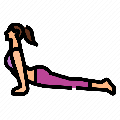 Exercise, mukha, pose, shvanasana, upward facing dog, urdhva, yoga icon - Download on Iconfinder