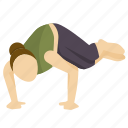 crane, exercise, pose, side, training, yoga