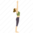 exercise, hands, pose, raised, salute, upward, yoga