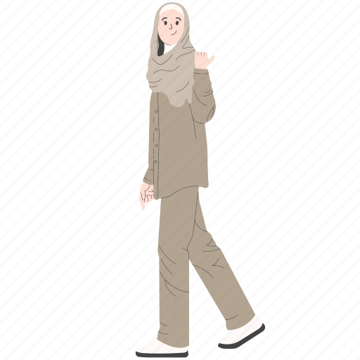 Woman, modern, clothing, abaya, hijab, pose, fashion icon - Download on Iconfinder