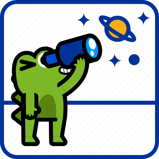Education, astrology, space, telescope, planets, alligator, child icon - Download on Iconfinder