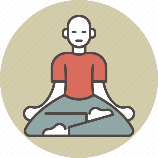 Calm, color, man, meditating, relax, sitting, zazen icon - Download on Iconfinder