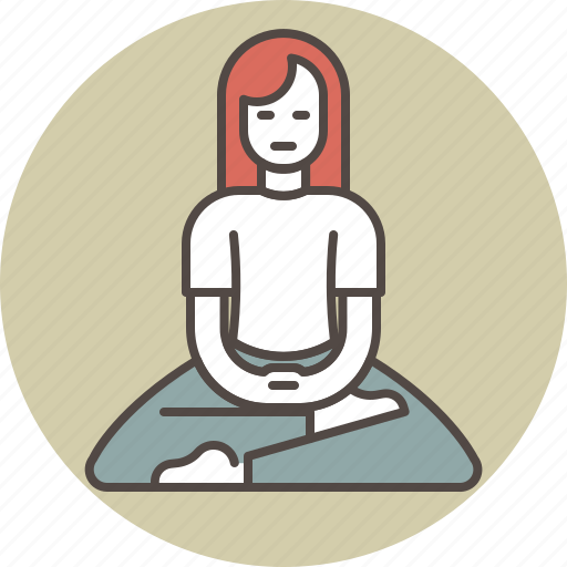 Color, meditating, relaxation, sitting, woman, zazen, zen icon - Download on Iconfinder