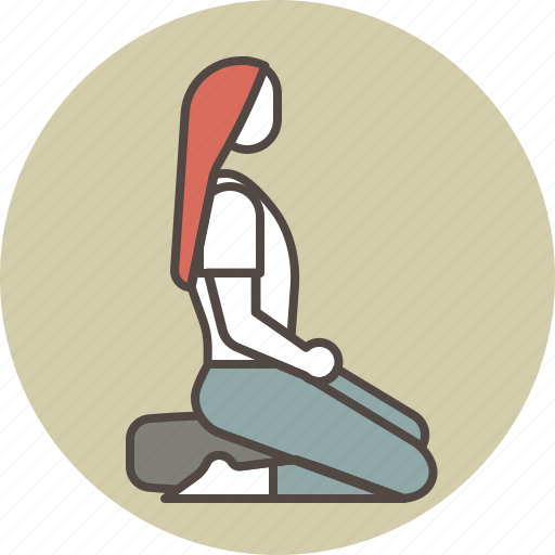 Color, meditating, profile, seiza, sitting, woman, zazen icon - Download on Iconfinder