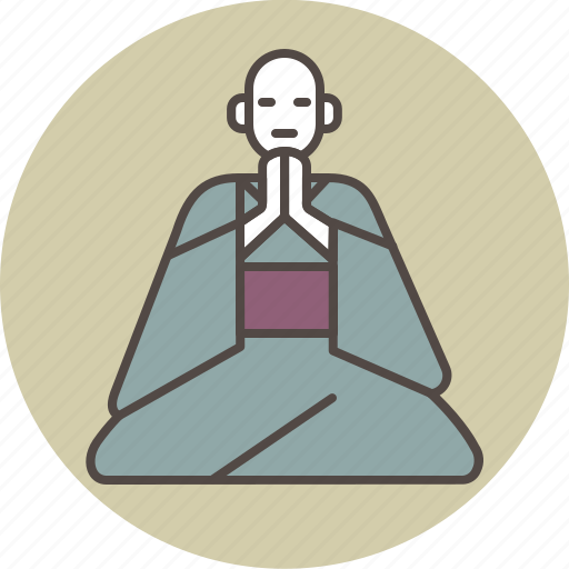 Bow, color, gassho, monk, reverence, sitting icon - Download on Iconfinder