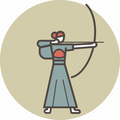 Color, kyudo, woman icon - Download on Iconfinder