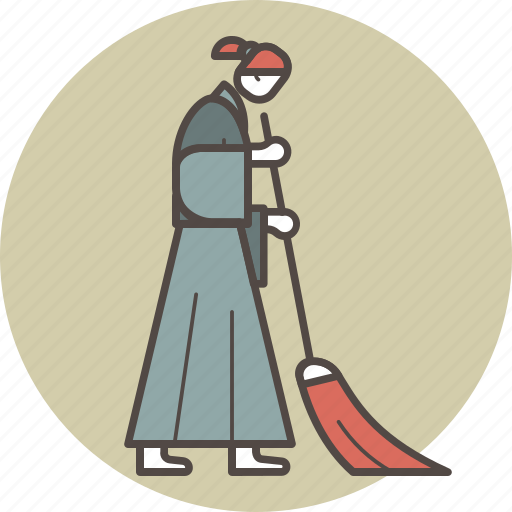 Broom, brush, color, dust, nun, sweeping icon - Download on Iconfinder