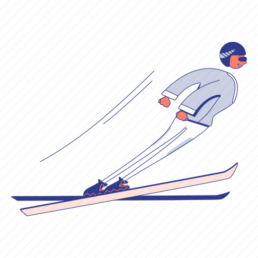 Sport, fitness, activity, skier, skis, training, winter illustration - Download on Iconfinder