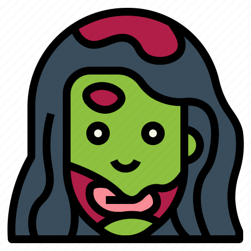 Undead, zombie, woman, corpse, head icon - Download on Iconfinder
