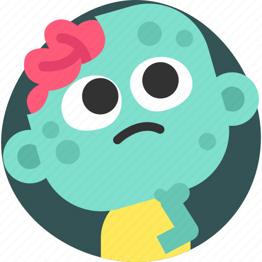 Zombie, emoji, smile, sticker, emotion, scary, monster sticker - Download on Iconfinder