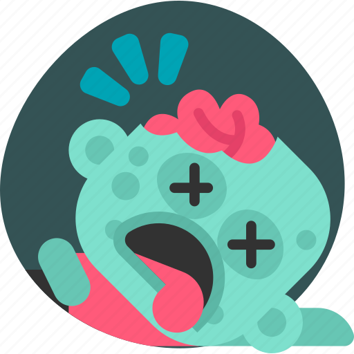 Zombie, emoji, smile, sticker, emotion, dead, scary sticker - Download on Iconfinder