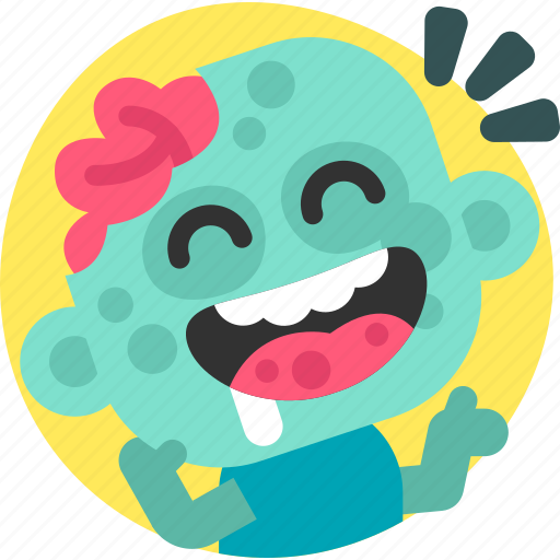 Zombie, emoji, smile, sticker, emotion, funny, halloween sticker - Download on Iconfinder