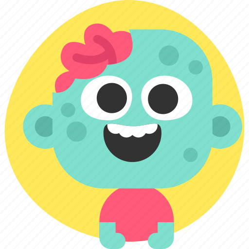 Zombie, emoji, smile, sticker, emotion, horror, scary sticker - Download on Iconfinder