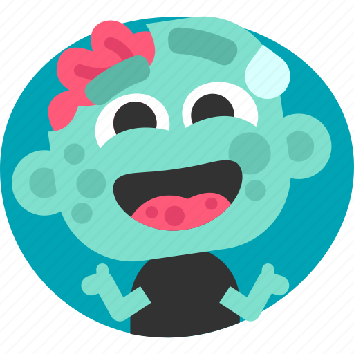 Zombie, emoji, smile, sticker, emotion, halloween, horror sticker - Download on Iconfinder