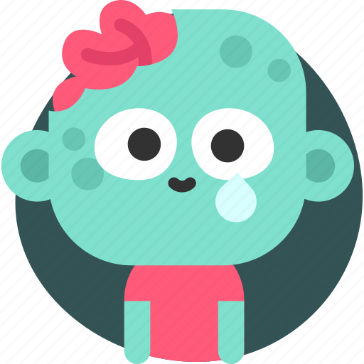 Zombie, emoji, smile, sticker, emotion, cry sticker - Download on Iconfinder