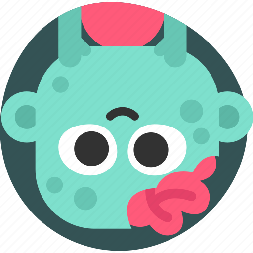 Zombie, emoji, smile, sticker, emotion, halloween, face sticker - Download on Iconfinder
