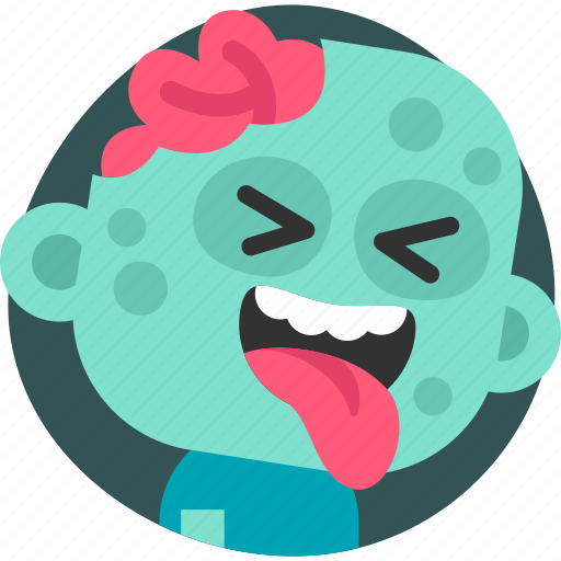Zombie, emoji, smile, sticker, emotion, monster, scary sticker - Download on Iconfinder