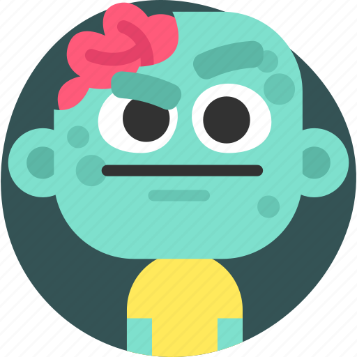 Zombie, emoji, smile, sticker, emotion, halloween, spooky sticker - Download on Iconfinder