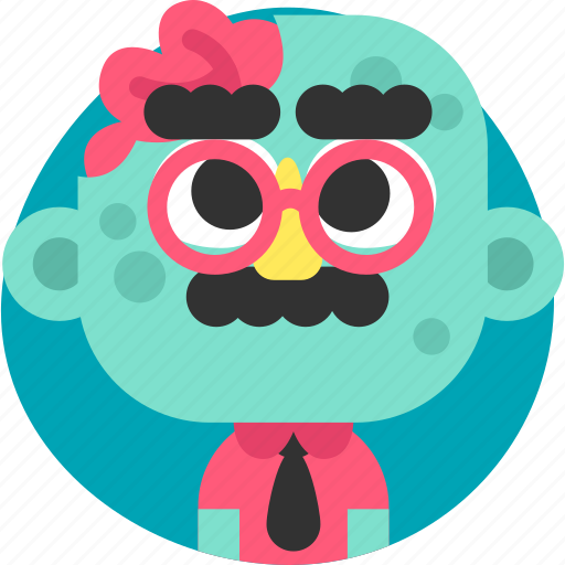 Zombie, emoji, smile, sticker, emotion, mask, halloween sticker - Download on Iconfinder