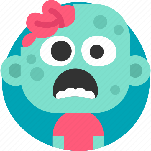 Zombie, emoji, smile, sticker, horror, monster, face sticker - Download on Iconfinder