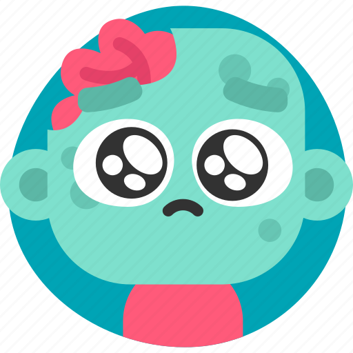 Zombie, emoji, smile, sticker, emotion, halloween, ghost sticker - Download on Iconfinder