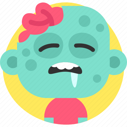 Zombie, emoji, smile, sticker, emotion, horror, monster sticker - Download on Iconfinder