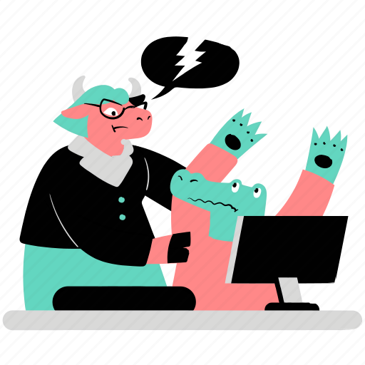 Business, workspace, angry, argument, error, wrong, manager illustration - Download on Iconfinder