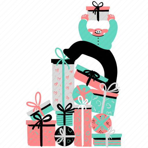 Commerce, delivery, package, gift, present, box, logistic illustration - Download on Iconfinder