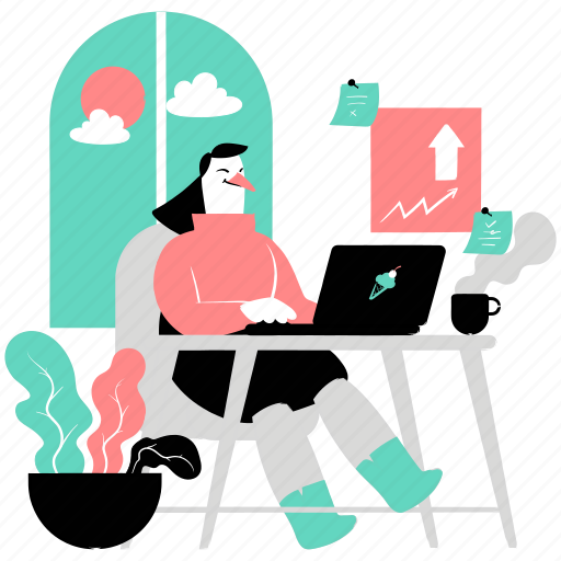 Office, workspace, from, home, work, furniture, animal illustration - Download on Iconfinder