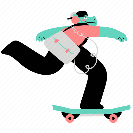 Transportation, delivery, shipping, deliver, logistic, transport, skateboard illustration - Download on Iconfinder