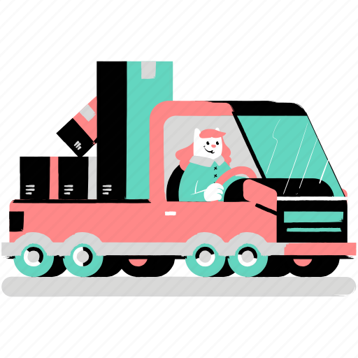 Transportation, e, commerce, animal, truck, vehicle, package illustration - Download on Iconfinder