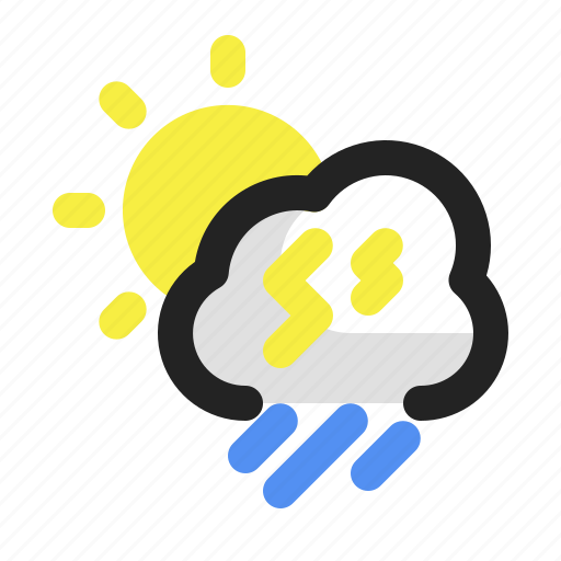 Weather, sun, heavy rain, cloudy, thunder storm, weather app, weather forecast icon - Download on Iconfinder