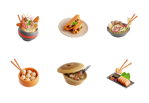 3D Asian Food